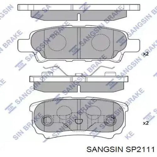 Колодки гальмові задні, дискові SP2111 Sangsin