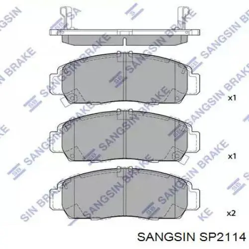 SP2114 Sangsin колодки гальмівні передні, дискові