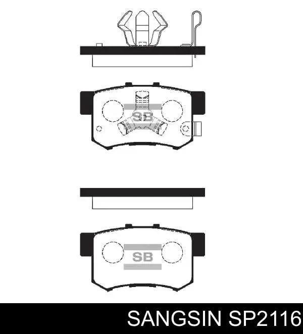 Задні гальмівні колодки Sangsin SP2116 ціна, від 17.82 USD