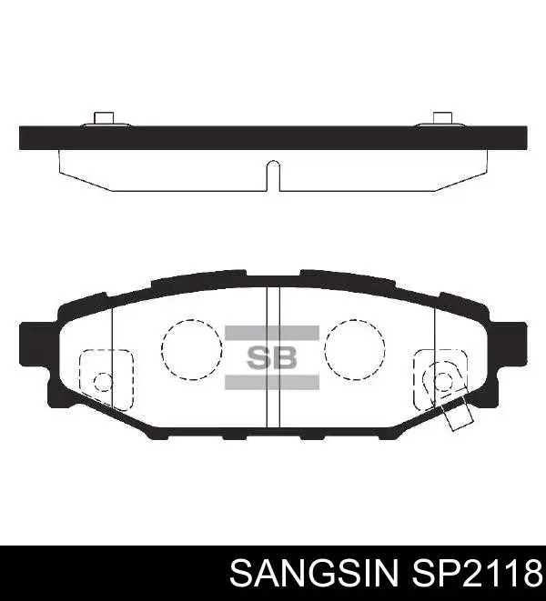 Задні гальмівні колодки Sangsin SP2118 ціна, від 17.35 USD