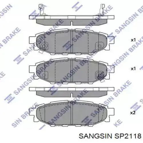 Задні гальмівні колодки SP2118 Sangsin