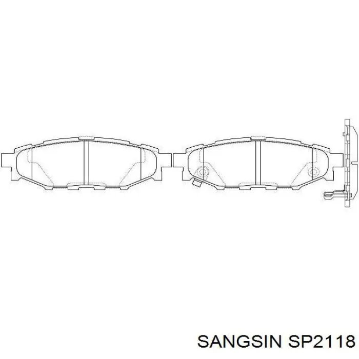 SP2118 Sangsin колодки гальмові задні, дискові