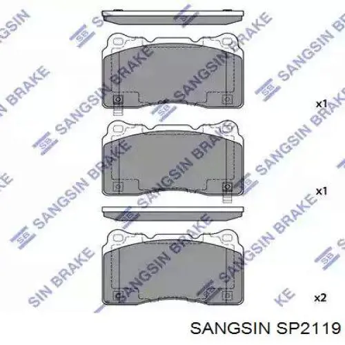 Купити SP2119 Sangsin Колодки гальмівні передні, дискові