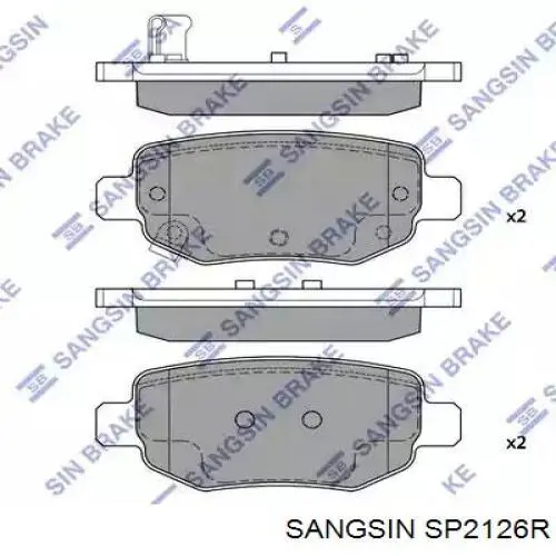 SP2126R Sangsin колодки гальмові задні, дискові