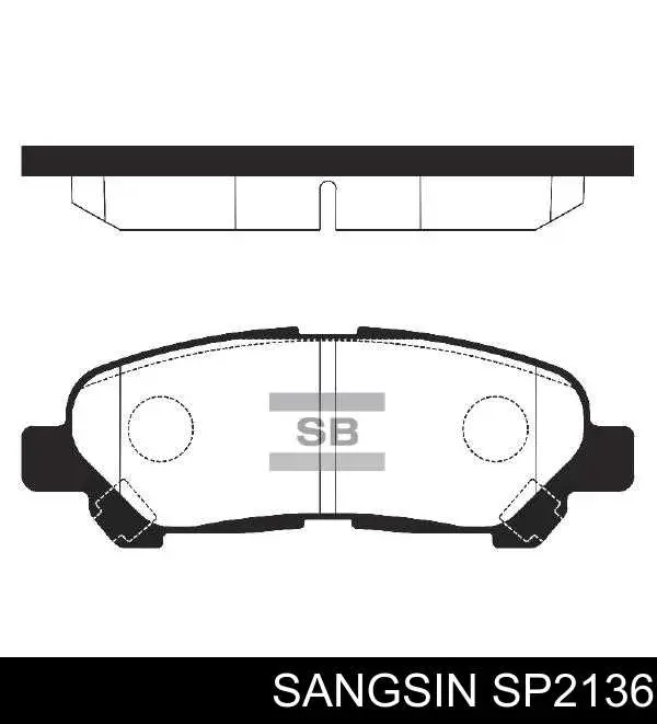 Задні гальмівні колодки Sangsin SP2136 ціна, від 20.46 USD