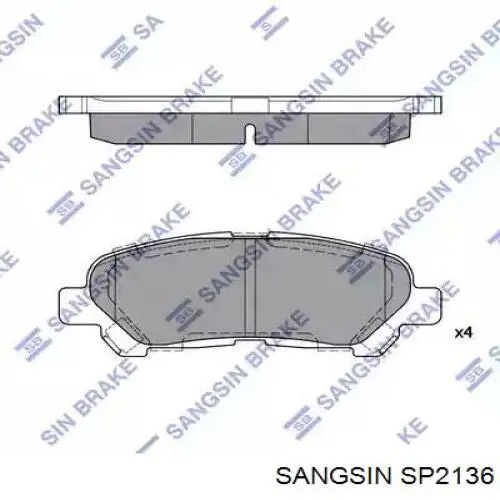 Задні гальмівні колодки SP2136 Sangsin