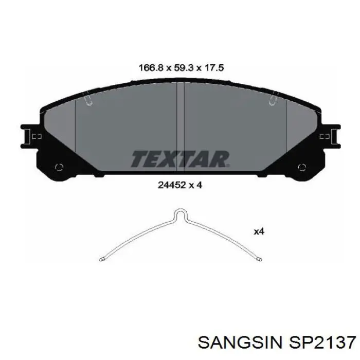 Колодки гальмівні передні, дискові SP2137 Sangsin