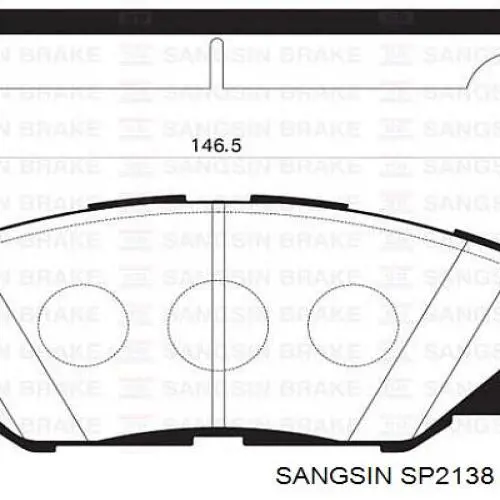 Купити SP2138 Sangsin Колодки гальмівні передні, дискові