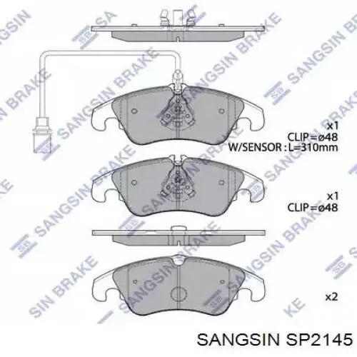 Гальмівні колодки Sangsin SP2145 ціна, від 45.51 USD