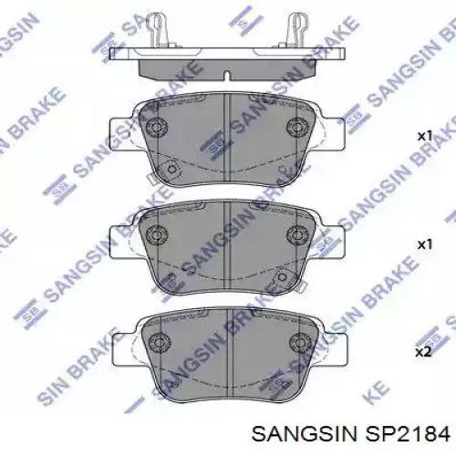 SP2184 Sangsin Колодки гальмівні задні, дискові