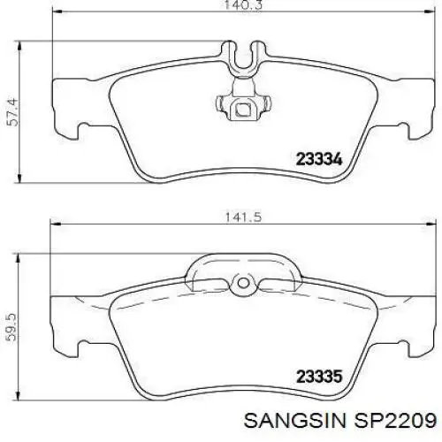 Купити SP2209 Sangsin Задні колодки