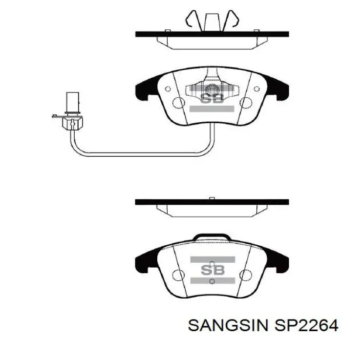 Купити SP2264 Sangsin Колодки гальмівні передні, дискові
