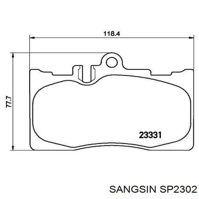 SP2302 Sangsin Передні гальмівні колодки