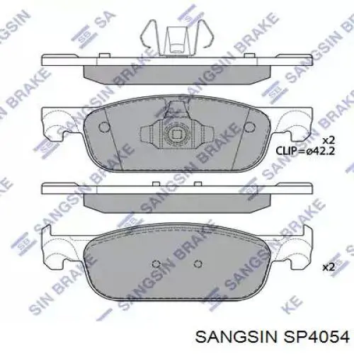 Колодки гальмівні передні, дискові SP4054 Sangsin