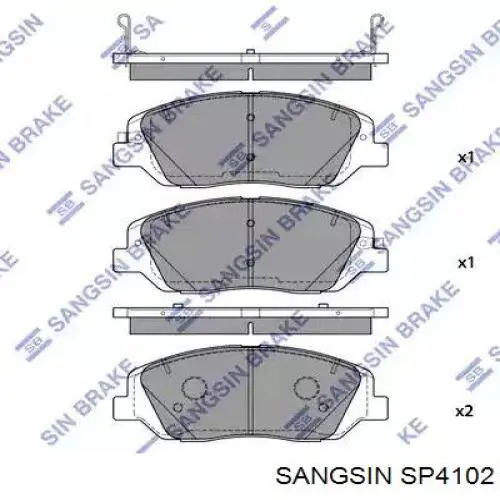SP4102 Sangsin Передні гальмівні колодки