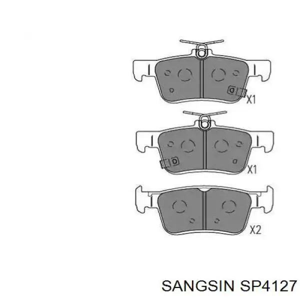 Задні гальмівні колодки Sangsin SP4127 ціна, від 22.45 USD