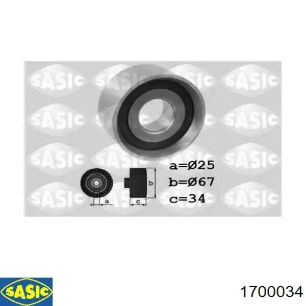 Ролик ременя ГРМ, паразитний Sasic 1700034 ціна, від 18.78 USD