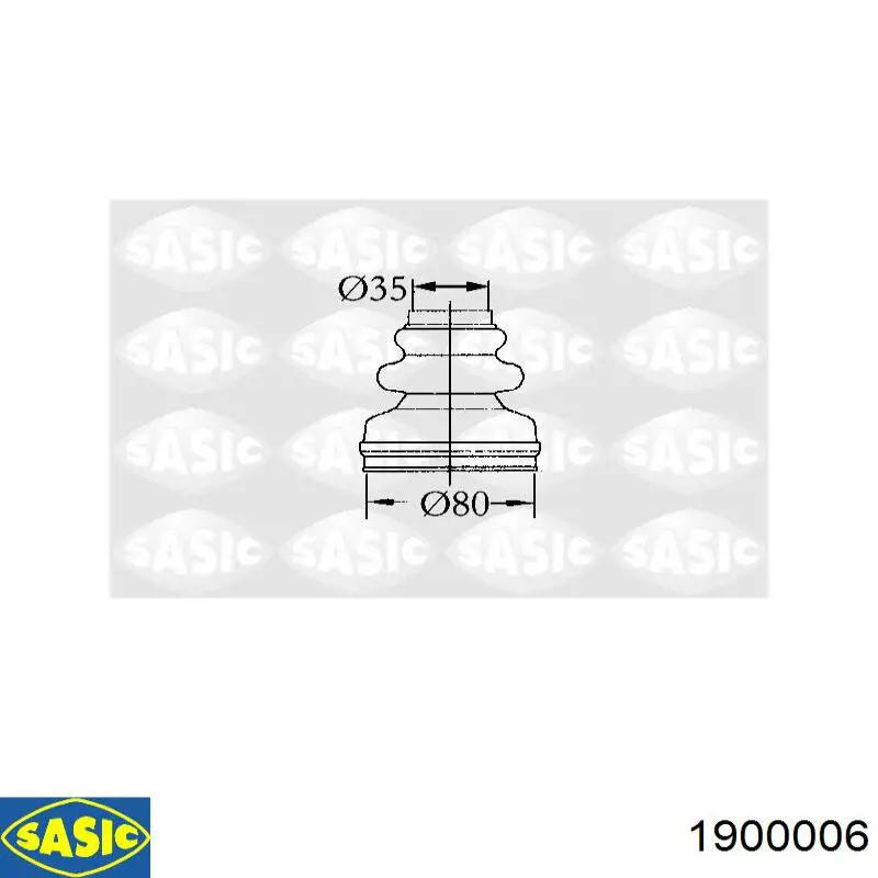 Пильник ШРУСа внутрішній 1900006 Sasic