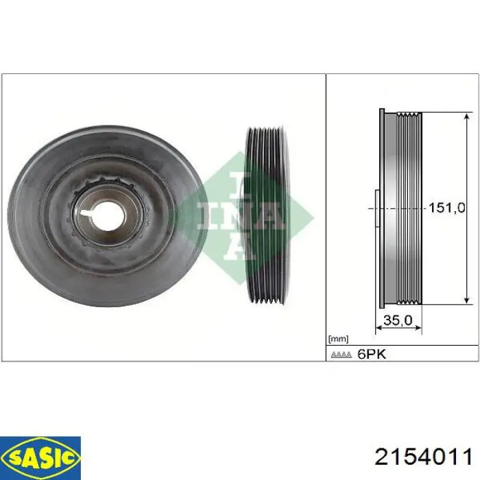Купити 2154011 Sasic Шків колінчастого вала