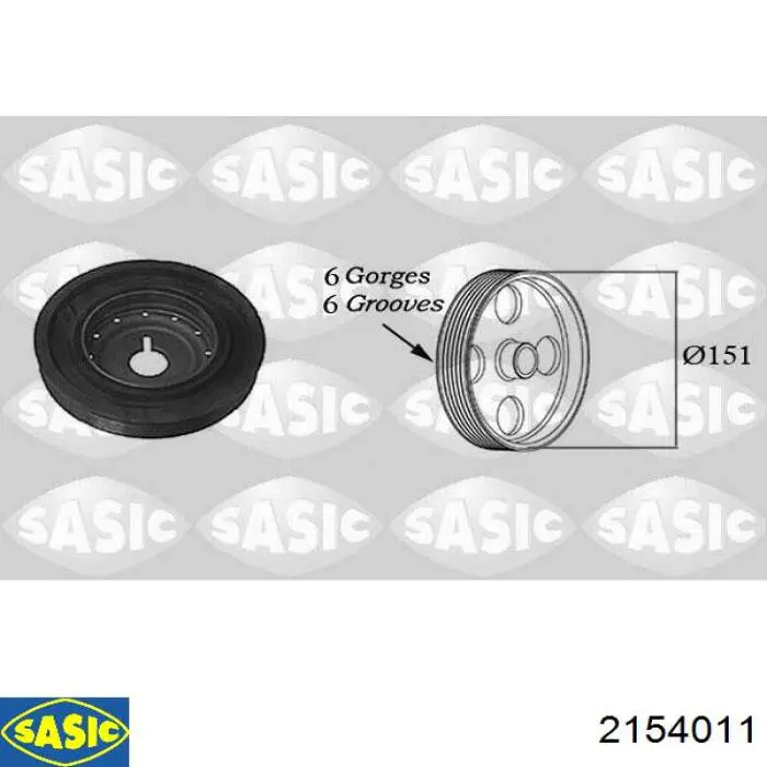 Шків колінвала (демпфер ) Sasic 2154011 ціна, від 43.91 USD