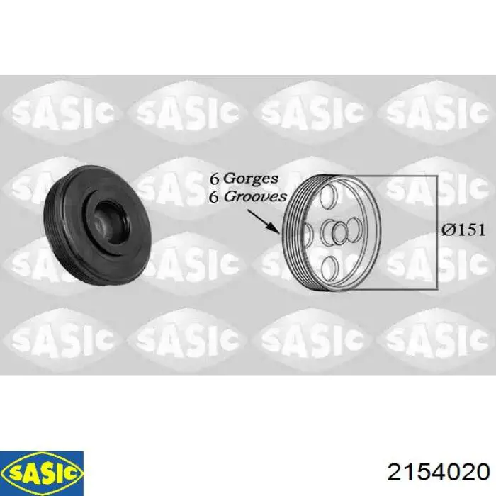 Шків колінвала (демпфер ) Sasic 2154020 ціна, від 85.36 USD