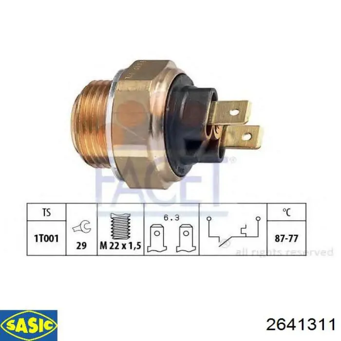 Датчик включення вентилятора 2641311 Sasic