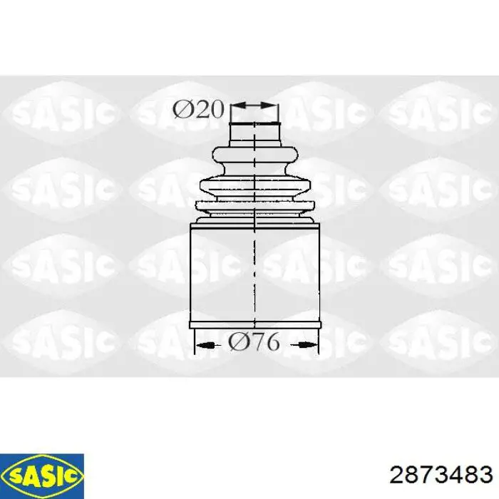 Купити 2873483 Sasic Пильник шарніра кутових швидкостей внутрішній передній