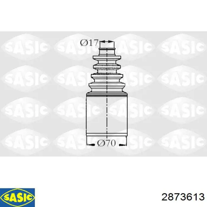 Пильник ШРУСа внутрішній, передній піввісі 2873613 Sasic