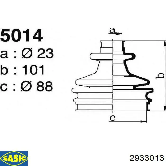 Купити 2933013 Sasic Пильник шарніра приводу