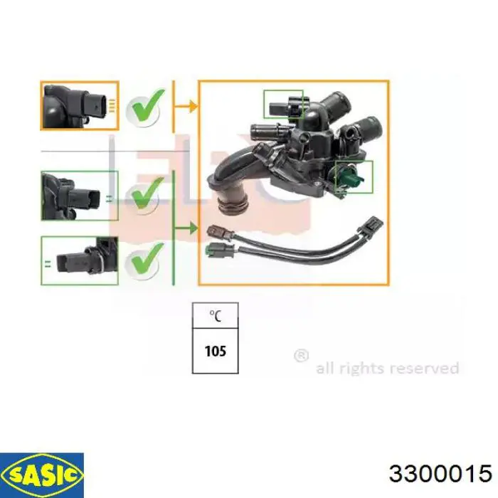 Автомобільний термостат Sasic 3300015 ціна, від 60.36 USD