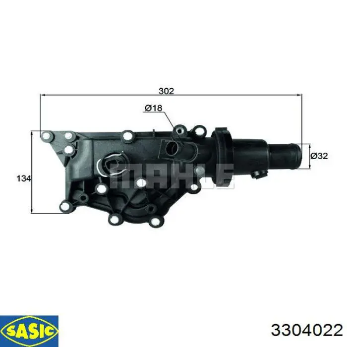 Корпус термостата 3304022 Sasic
