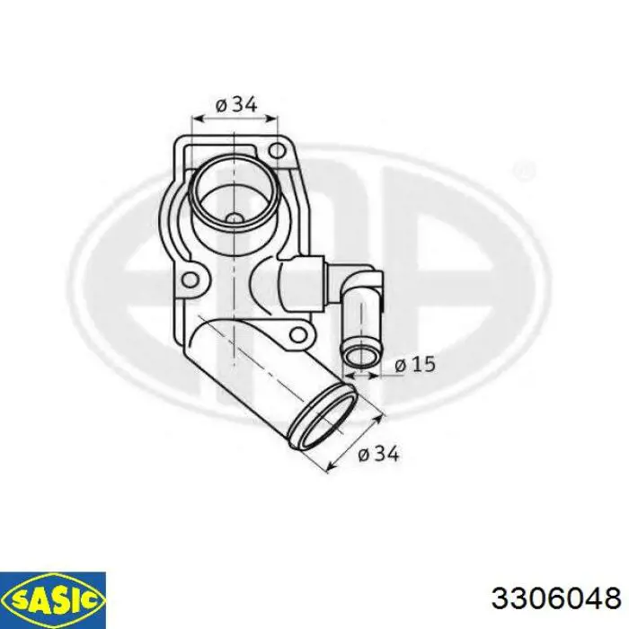 3306048 Sasic Корпус термостата в зборі