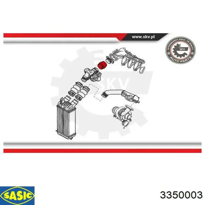 Шланг/патрубок интеркуллера Sasic 3350003 ціна, від 12.67 USD
