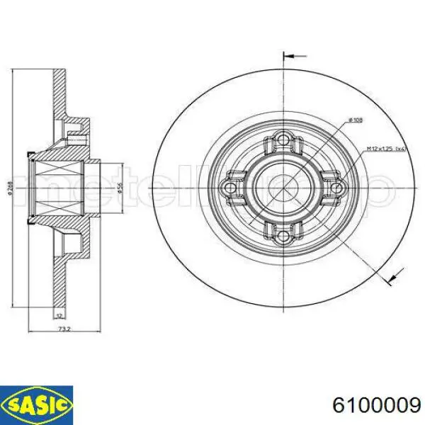 Задні дискові гальма Sasic 6100009 ціна, від 57.78 USD