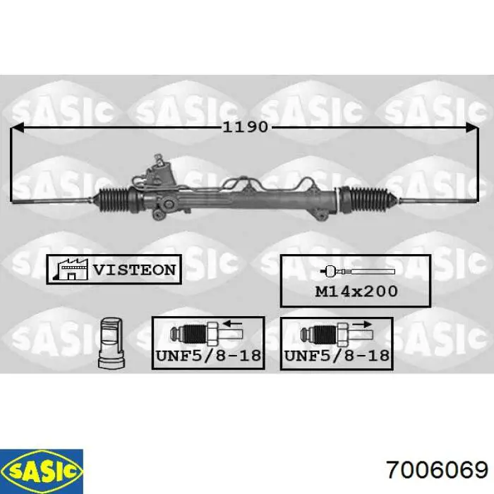 Рейка рульова 7006069 Sasic