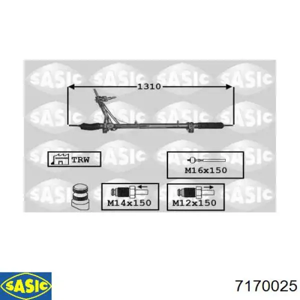 Рейка рульова 7170025 Sasic