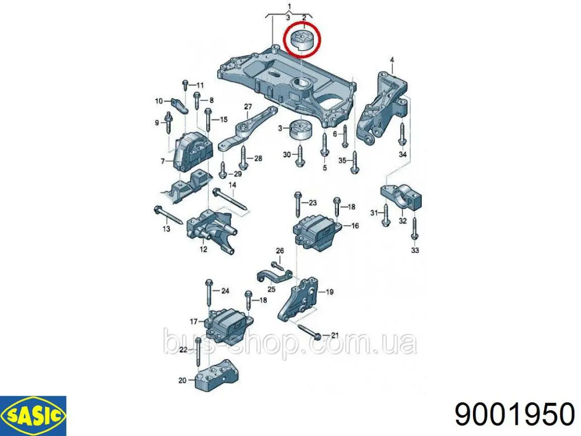 Сайлентблок передній балки/підрамника 9001950 Sasic