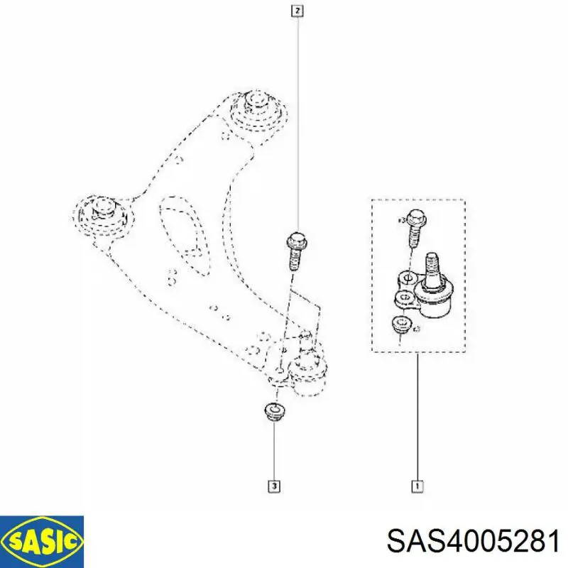 Кульова опора, нижня Sasic SAS4005281 ціна, від 13.77 USD