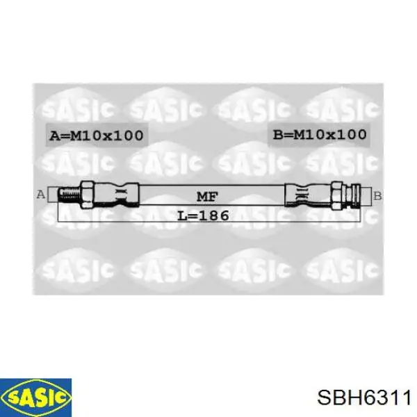 Шланг гальмівний задній Sasic SBH6311 ціна, від 3.98 USD