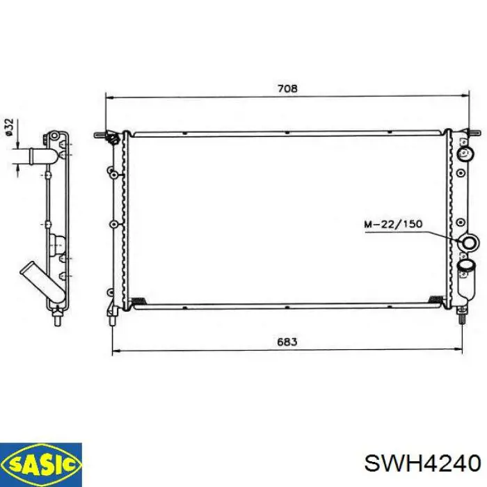 Шланг/патрубок радіатора охолодження, нижній SWH6749 Sasic