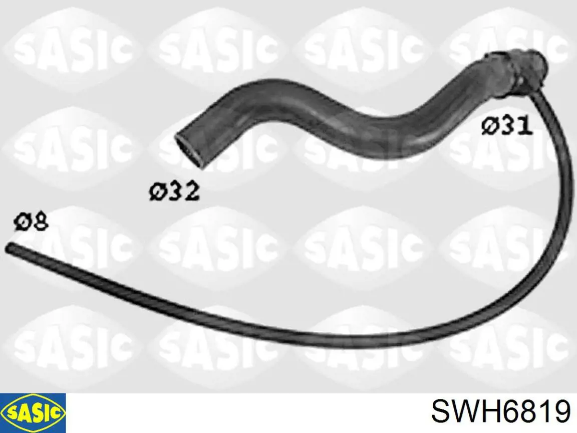 Купити SWH6819 Sasic Шланг/патрубок радіатора охолодження, верхній