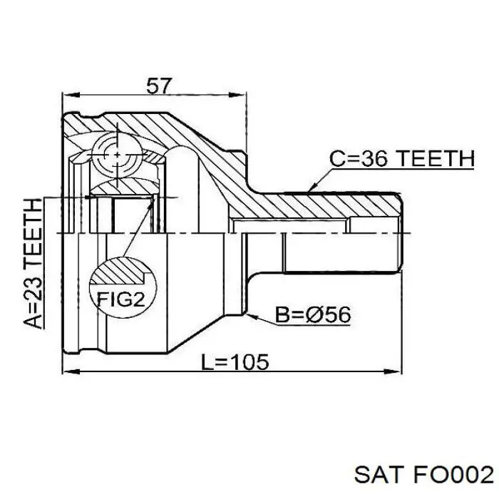 1545803 Ford Привід передній правий