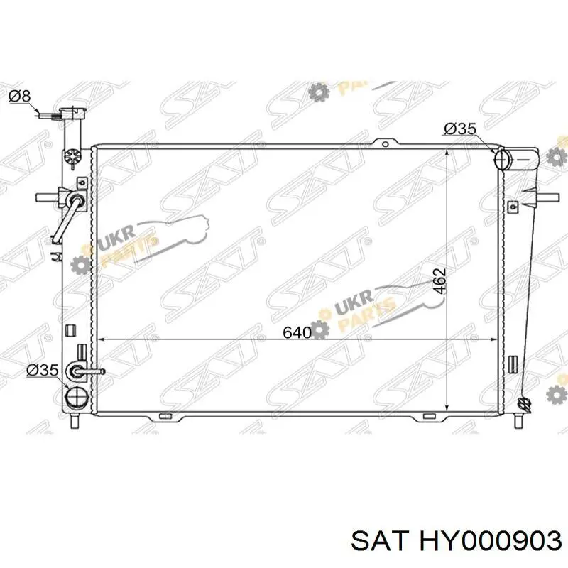 Радіатор охолодження двигуна HY000903 SAT