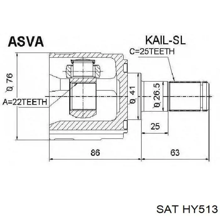 Привід правий Hyundai/Kia 495011R505