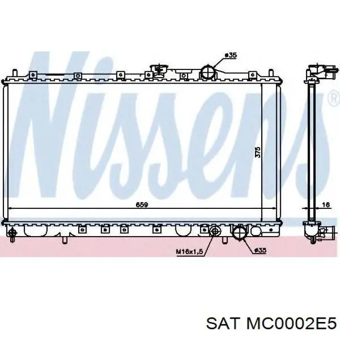 Радіатор охолодження двигуна MC0002E5 SAT