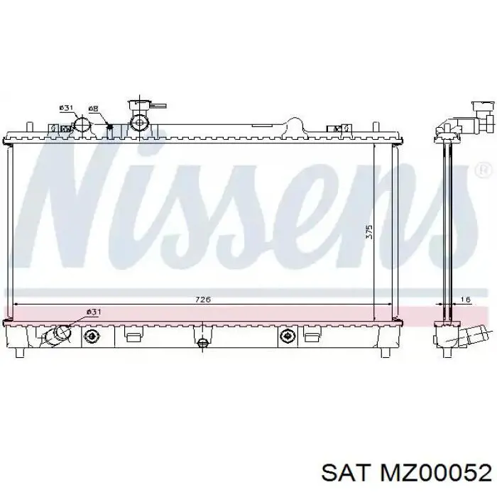 Радіатор L33315200 Mazda