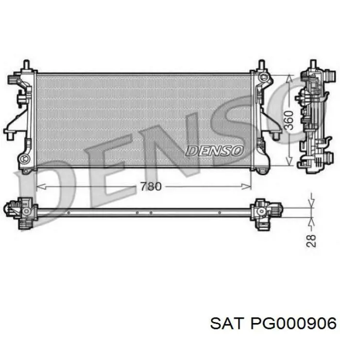 Радіатор охолодження двигуна PG000906 SAT