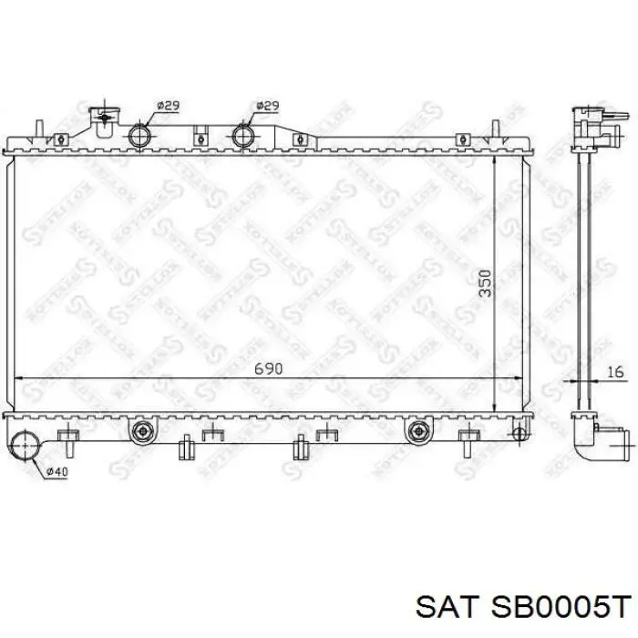Купити SB0005T SAT Радіатор двигуна