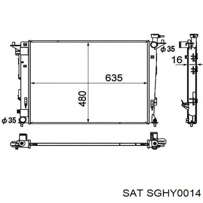 Купити SGHY0014 SAT Радіатор двигуна