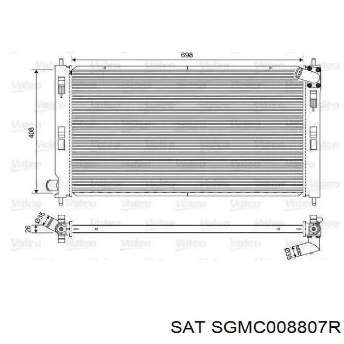 SGMC008807R SAT Радіатор охолодження двигуна